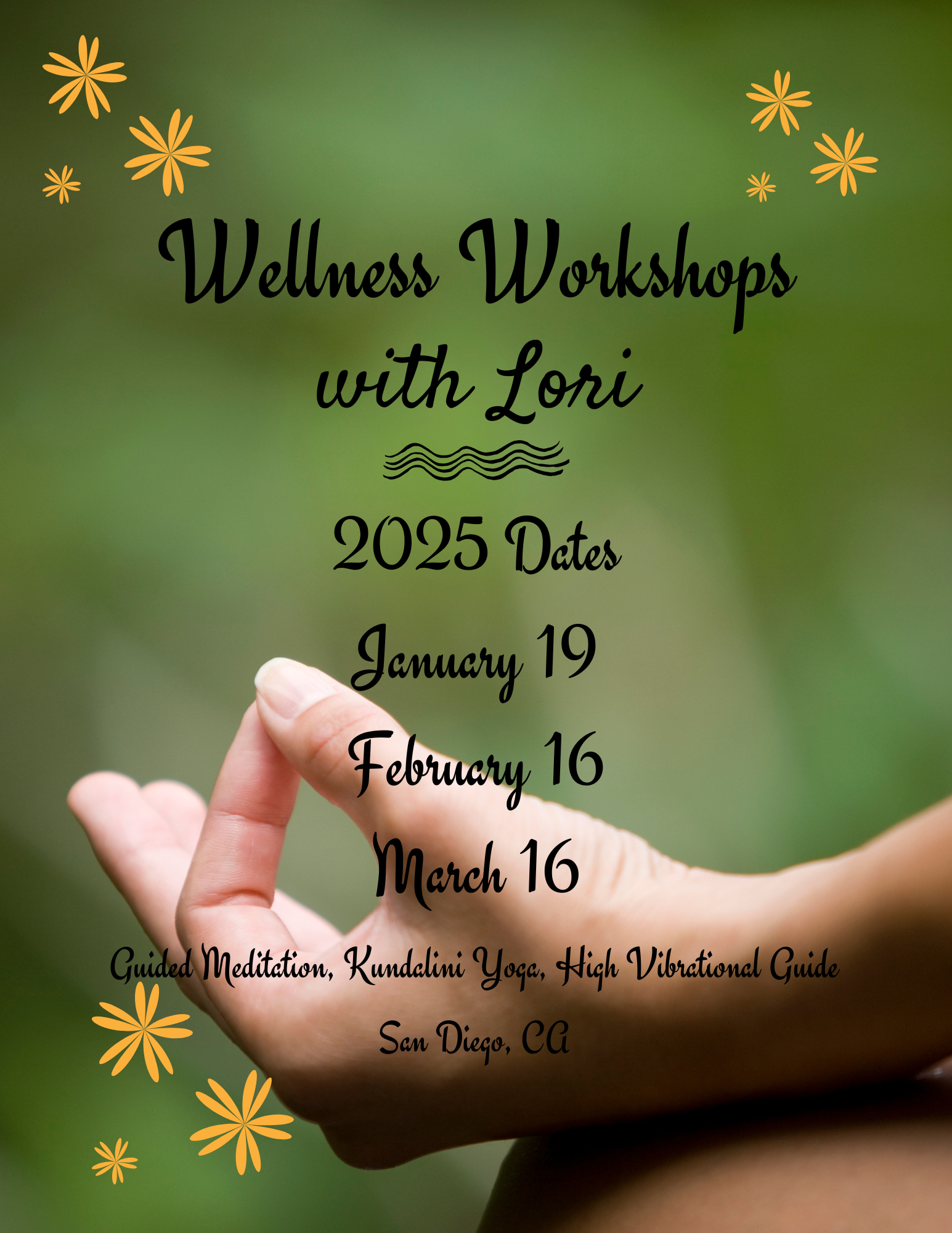 2025 Workshop Dates